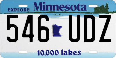 MN license plate 546UDZ