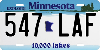 MN license plate 547LAF