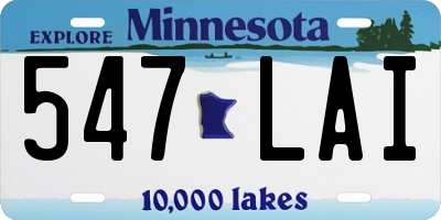 MN license plate 547LAI