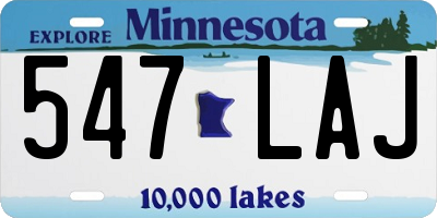 MN license plate 547LAJ