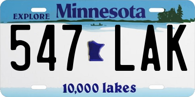 MN license plate 547LAK