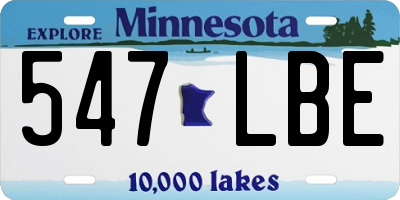 MN license plate 547LBE