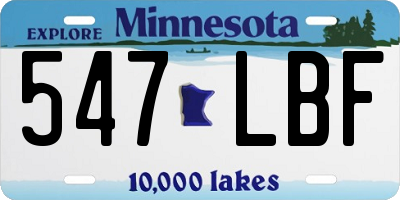MN license plate 547LBF