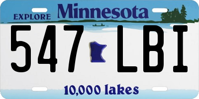 MN license plate 547LBI