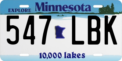 MN license plate 547LBK