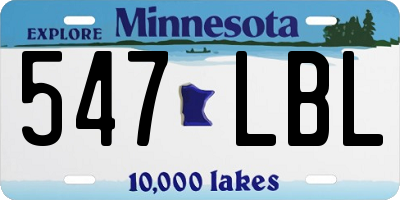 MN license plate 547LBL