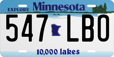 MN license plate 547LBO