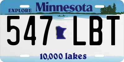 MN license plate 547LBT