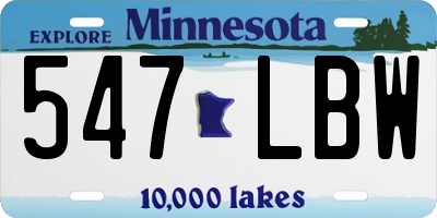 MN license plate 547LBW