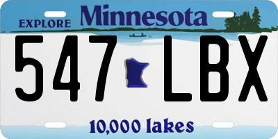 MN license plate 547LBX