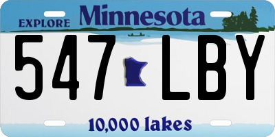 MN license plate 547LBY