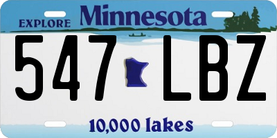 MN license plate 547LBZ