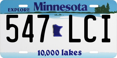 MN license plate 547LCI