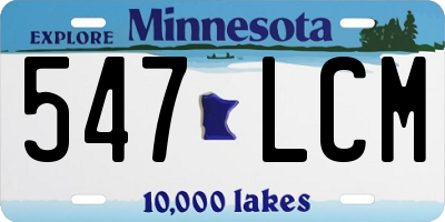 MN license plate 547LCM