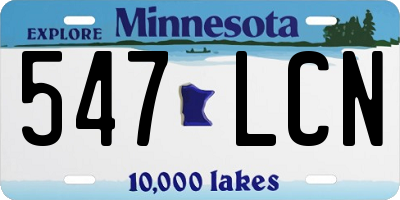 MN license plate 547LCN