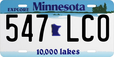 MN license plate 547LCO