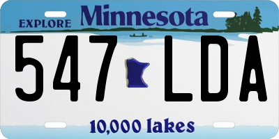 MN license plate 547LDA