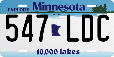 MN license plate 547LDC
