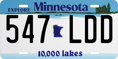 MN license plate 547LDD