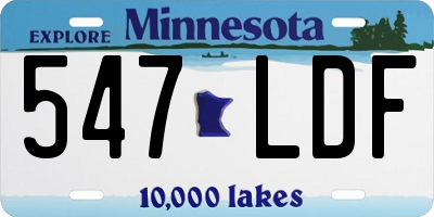 MN license plate 547LDF