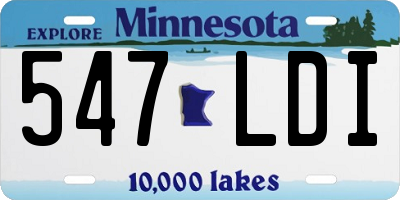 MN license plate 547LDI