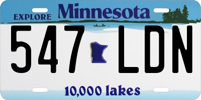 MN license plate 547LDN