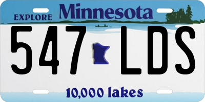 MN license plate 547LDS