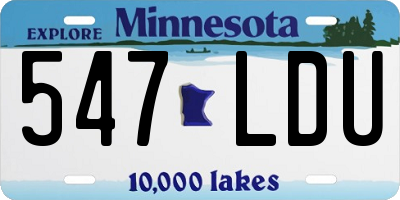 MN license plate 547LDU