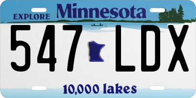 MN license plate 547LDX