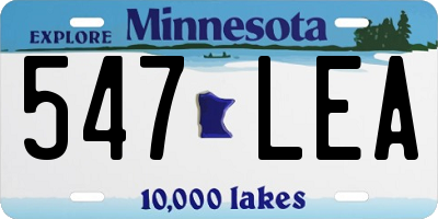 MN license plate 547LEA