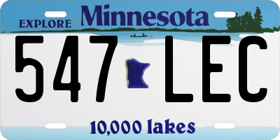 MN license plate 547LEC