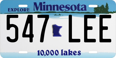 MN license plate 547LEE