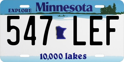 MN license plate 547LEF