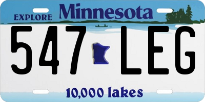 MN license plate 547LEG