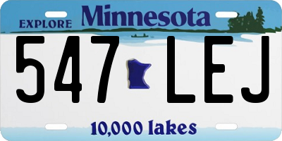 MN license plate 547LEJ