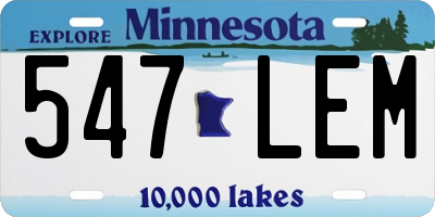 MN license plate 547LEM
