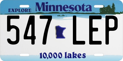 MN license plate 547LEP