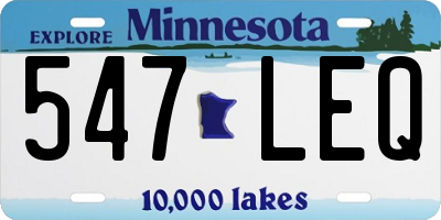 MN license plate 547LEQ