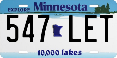 MN license plate 547LET