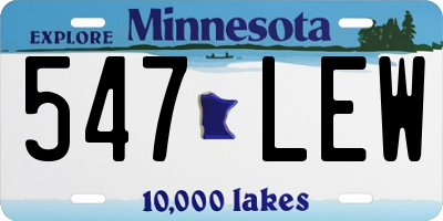 MN license plate 547LEW