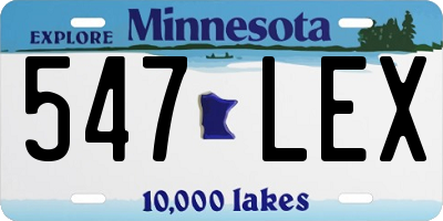 MN license plate 547LEX