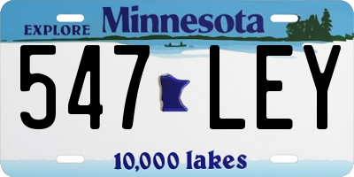 MN license plate 547LEY