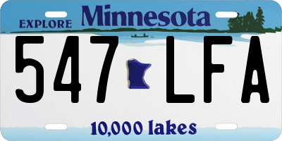 MN license plate 547LFA