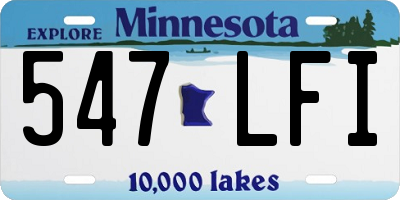MN license plate 547LFI