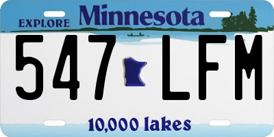 MN license plate 547LFM