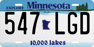 MN license plate 547LGD
