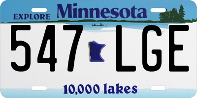 MN license plate 547LGE
