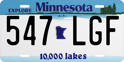 MN license plate 547LGF