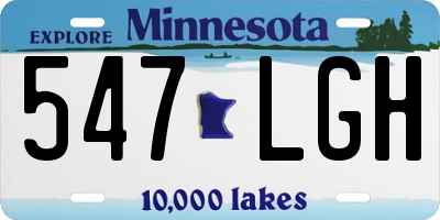 MN license plate 547LGH
