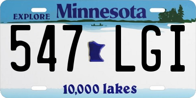 MN license plate 547LGI